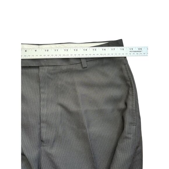 Michael Brandon Mens Black Pinstripe Dress Pants 36x30 Polyester - Picture 4 of 7